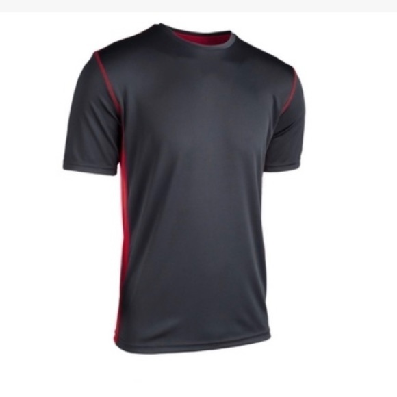 ZORREL Men's Block Active T-Shirt Black and red - Picture 1 of 6